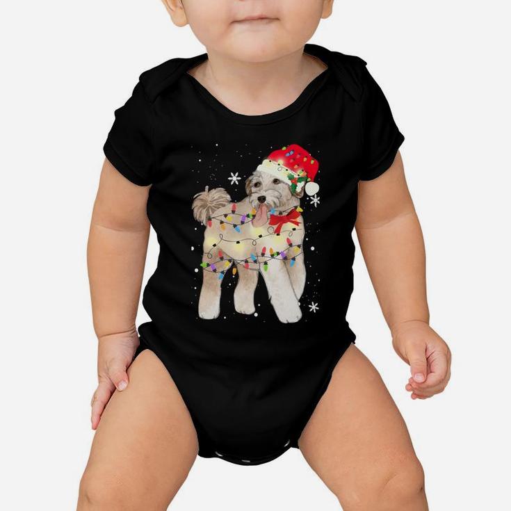 Aussiedoodle Dog Christmas Light Xmas Mom Dad Gifts Baby Onesie