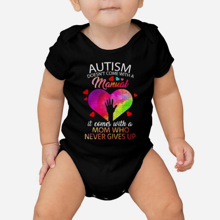 Autism Awareness Doesn't Come With Manual Mom Puzzle Heart Baby Onesie