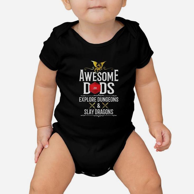 Awesome Dads Explore Dungeons And Slay Dragons Baby Onesie