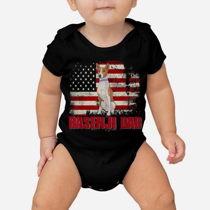 Basenji Dad American Flag 4Th Of July Dog Lovers Baby Onesie