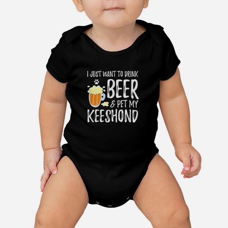 Beer And Keeshond Funny Dog Mom Or Dog Dad Gift Idea Baby Onesie