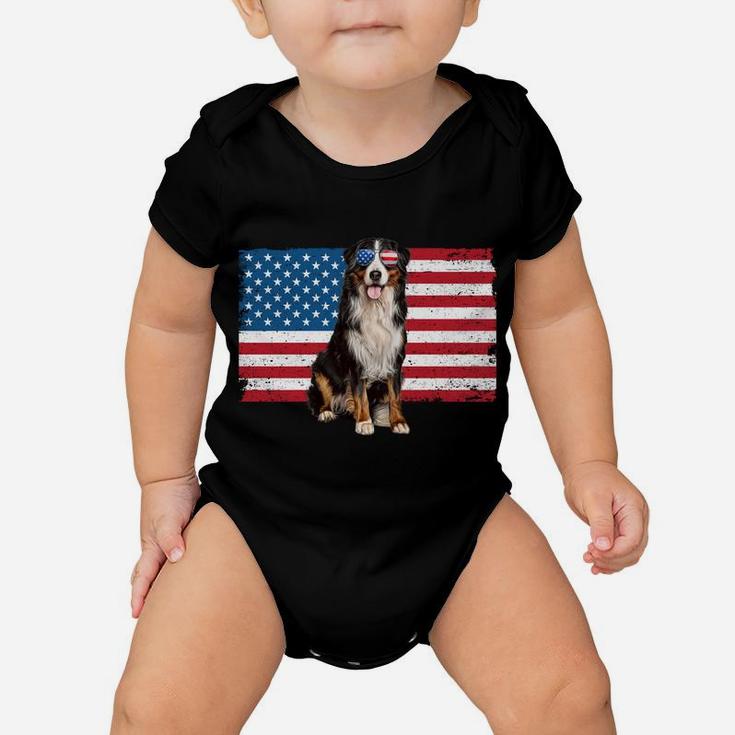 Berner Dad American Flag Dog Lover Owner Bernese Mountain Baby Onesie