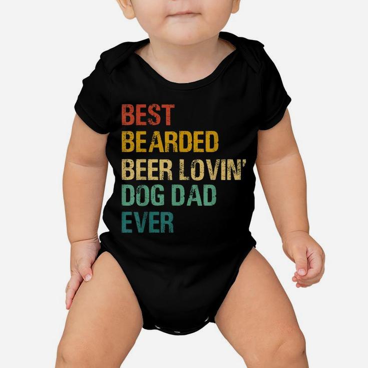 Best Bearded Beer Lovin Dog Dad For Father's Day Dog Owner Baby Onesie