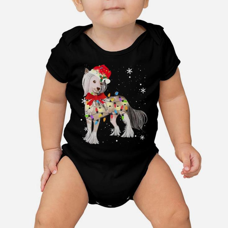 Chinese Crested Dog Christmas Light Xmas Mom Dad Gifts Baby Onesie