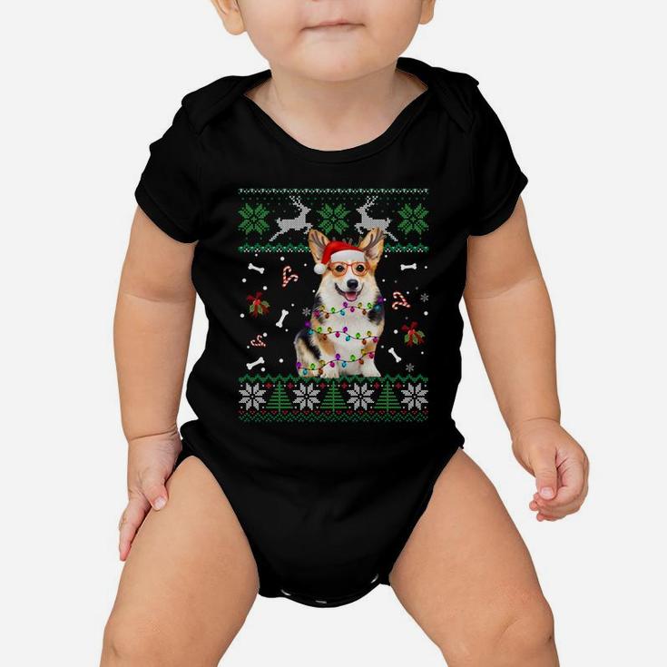 Christmas Tree Corgi Pajama Lights Dog Dad Mom Sweatshirt Baby Onesie