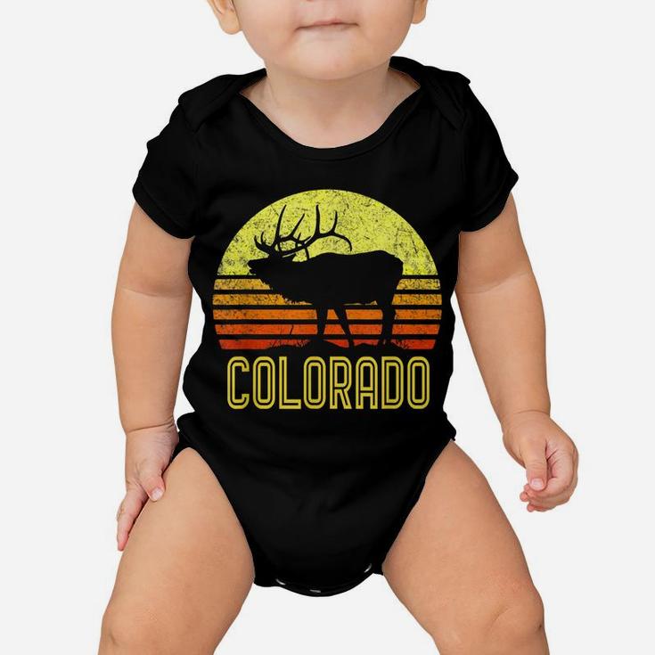 Colorado Elk Hunter Dad Vintage Retro Sun Bow Hunting Gift Baby Onesie