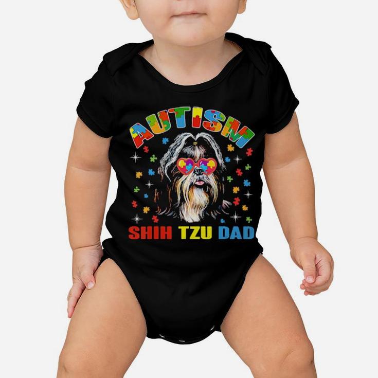 Cute Shih Tzu Lover Autism Awareness Dog Dad Baby Onesie