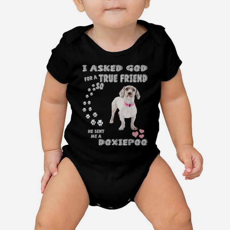 Dachshund Poodle Dog Mom, Doxiedoodle Dad Art, Cute Doxiepoo Baby Onesie