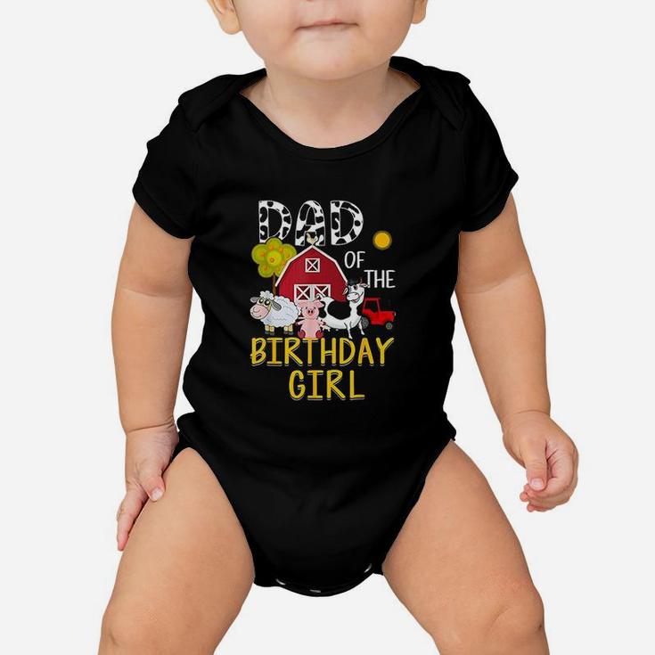 Dad Of The Birthday Girl Cow Baby Onesie