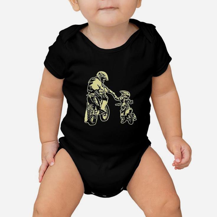 Father And Son Dirt Bike Racer Dirt Road Racing Motorbike Baby Onesie