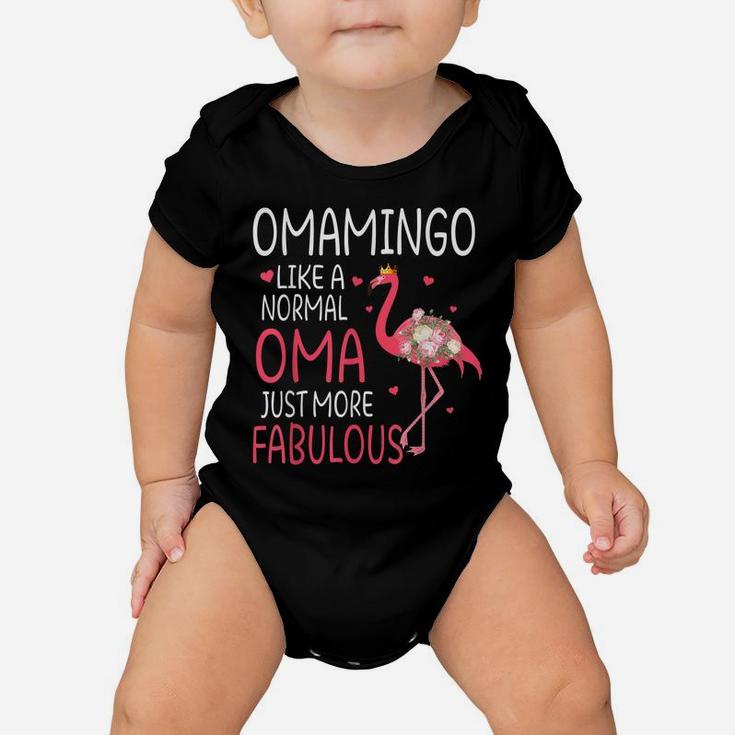 Flamingo Omamingo Like A Normal Oma Floral Funny Grandma Baby Onesie