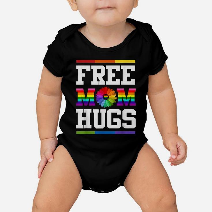 Free Mom Hugs Gay Pride Lgbt Daisy Rainbow Flower Funny Tee Baby Onesie
