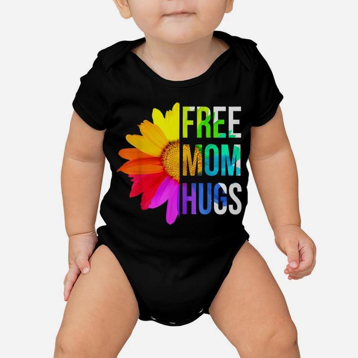 Free Mom Hugs Gay Pride Lgbt Daisy Rainbow Flower Hippie Baby Onesie