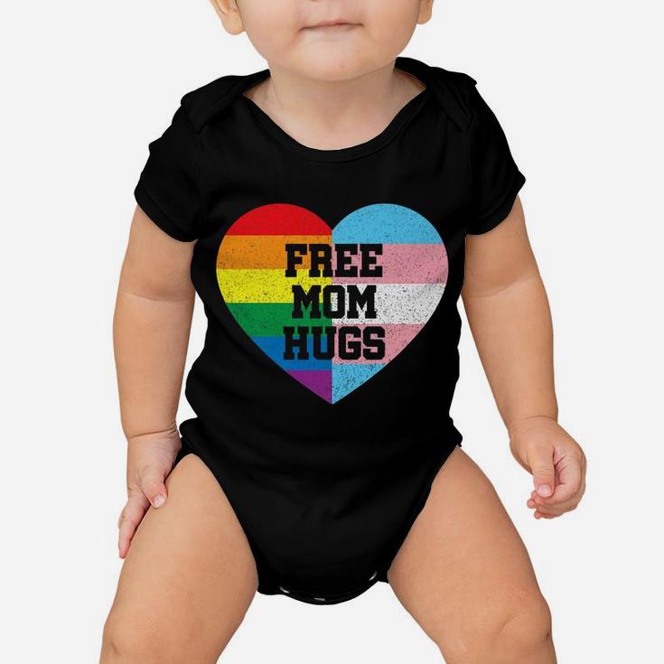 Free Mom Hugs Shirt Gay Pride Gift Transgender Rainbow Flag Baby Onesie