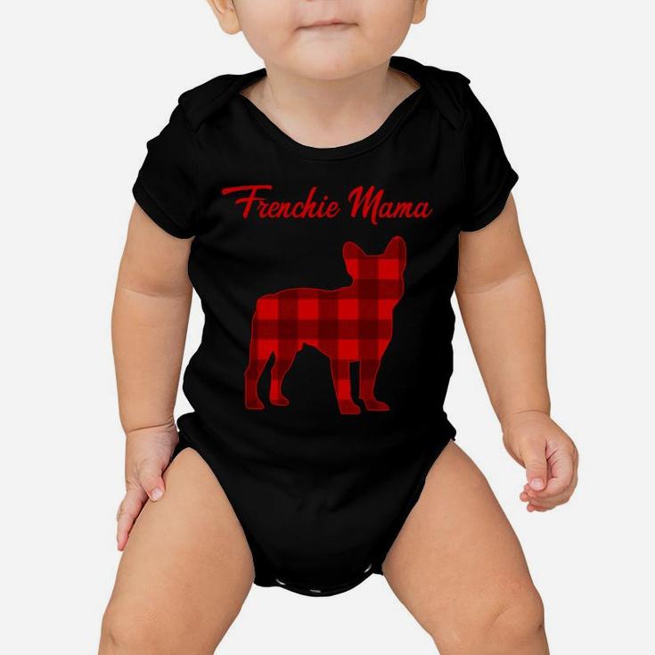 Frenchie Bull Dog Mama Womens Christmas Plaid Gift Sweatshirt Baby Onesie