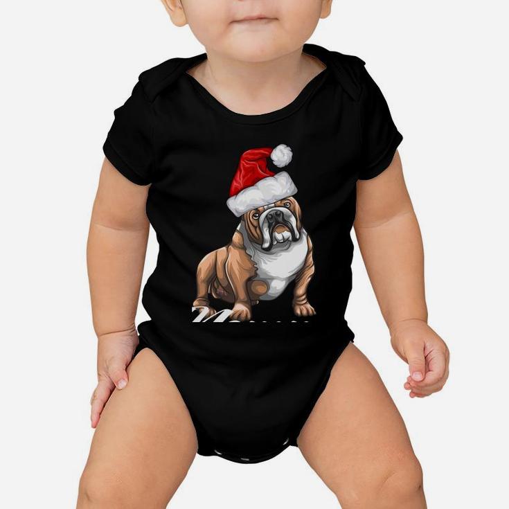 Funny English Bulldog Mommy Christmas Hat Gift Men Baby Onesie
