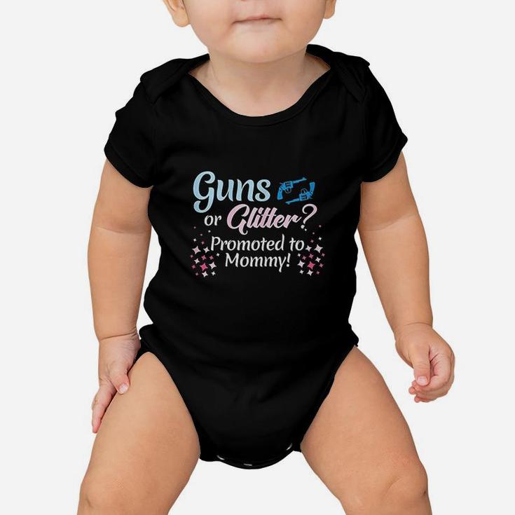 Gender Reveal Or Glitter Promoted To Mommy Party Baby Onesie