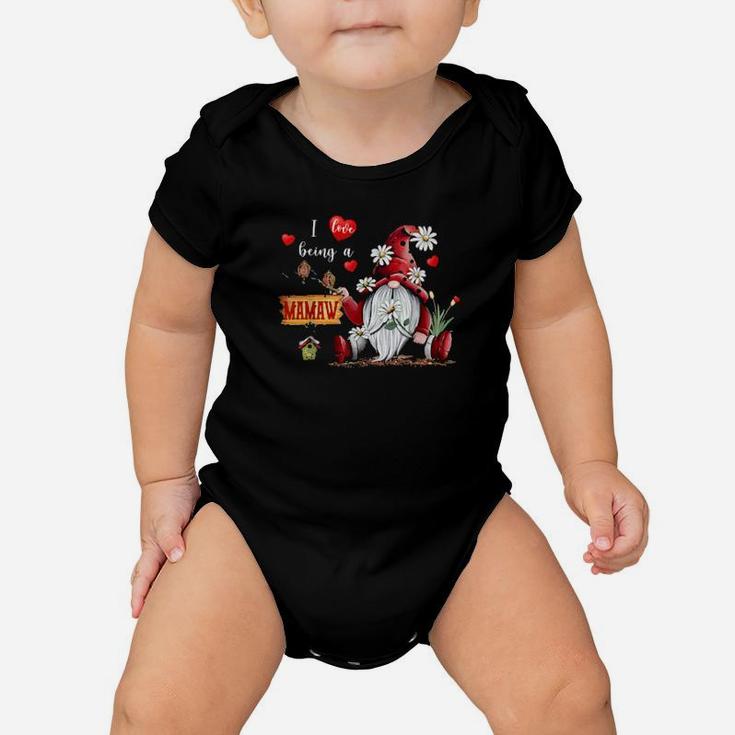 Gnome Daisy I Love Being A Mamaw Gnome Valentines Day Baby Onesie