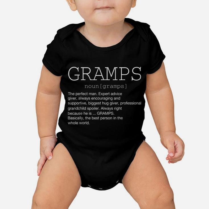 Gramps Definition Noun Grandpa Grandparents Day Funny Mens Baby Onesie