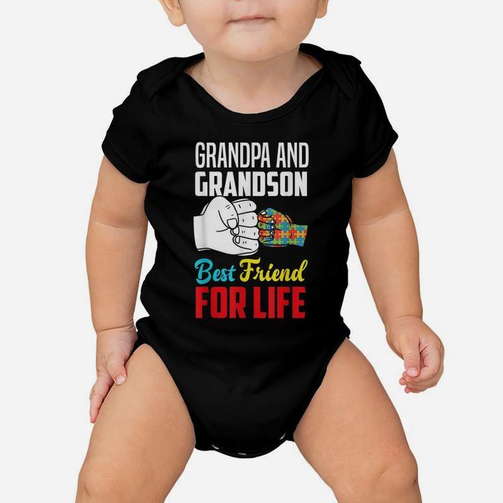 Grandpa And Grandson Best Friend For Life Autism Grandpa Baby Onesie
