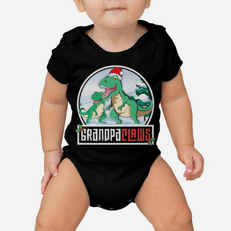 Grandpa Claws T-Rex Dinosaur Matching Family Christmas Baby Onesie