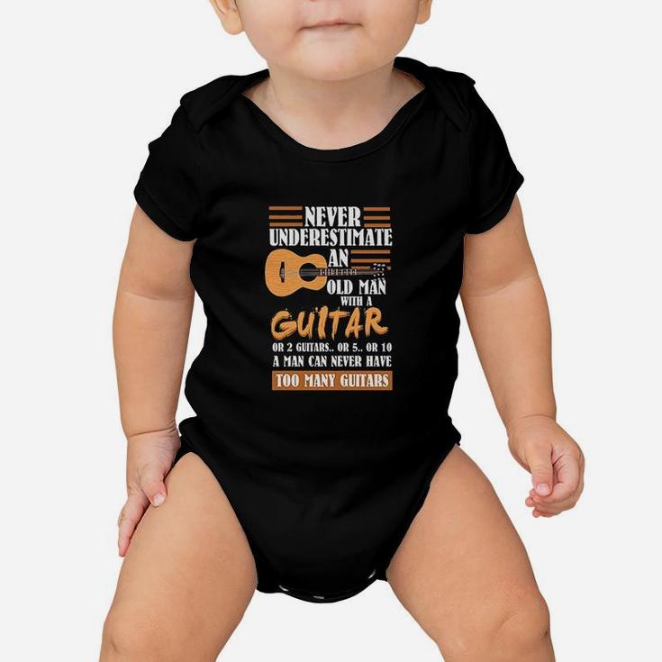Guitar Dad  Never Underestimate An Old Man With Guitar Baby Onesie
