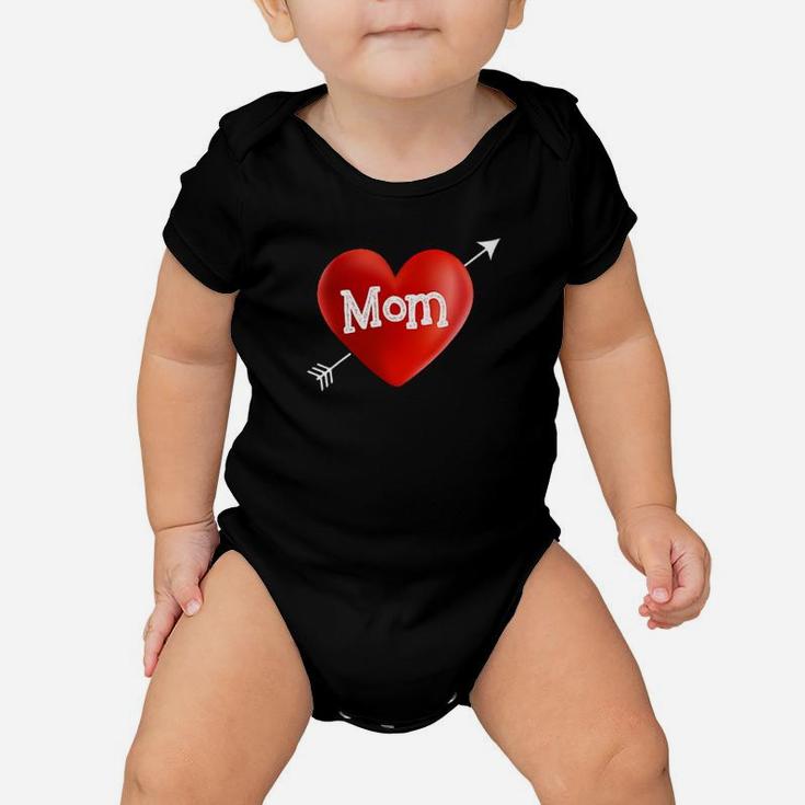I Love My Mom Is My Valentine Day Heart Mothers Day Gift Baby Onesie