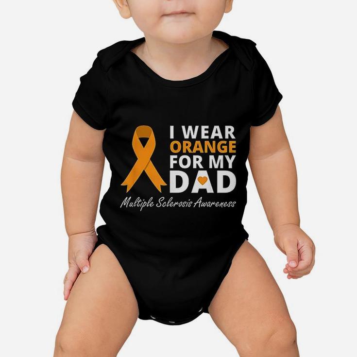 I Wear Orange For My Dad Ms Awareness Ribbon Warrior Baby Onesie