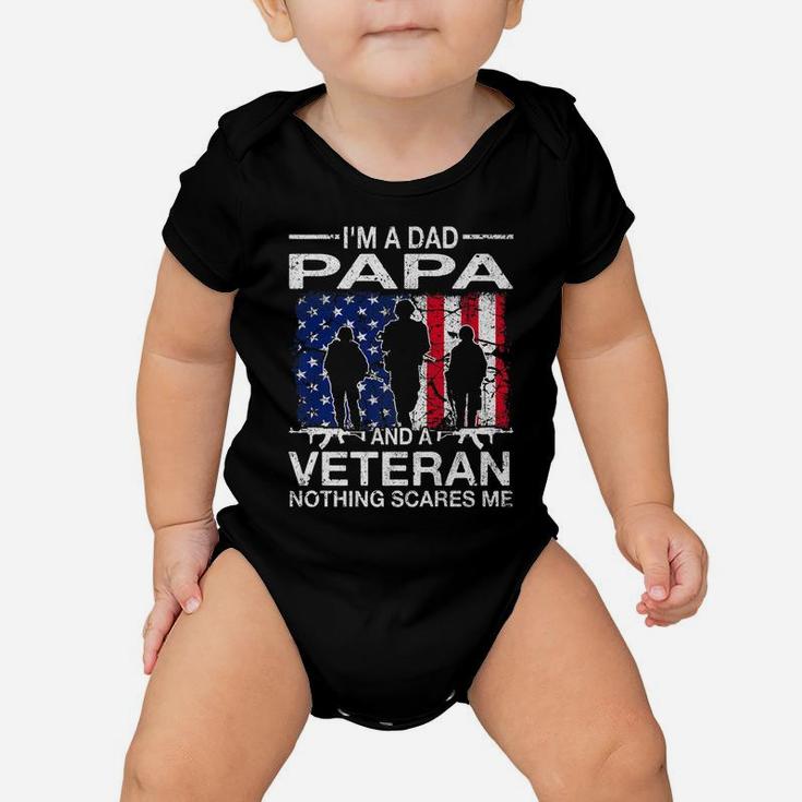 I'm A Dad Papa And A Veteran  For Dad Father's Day Baby Onesie
