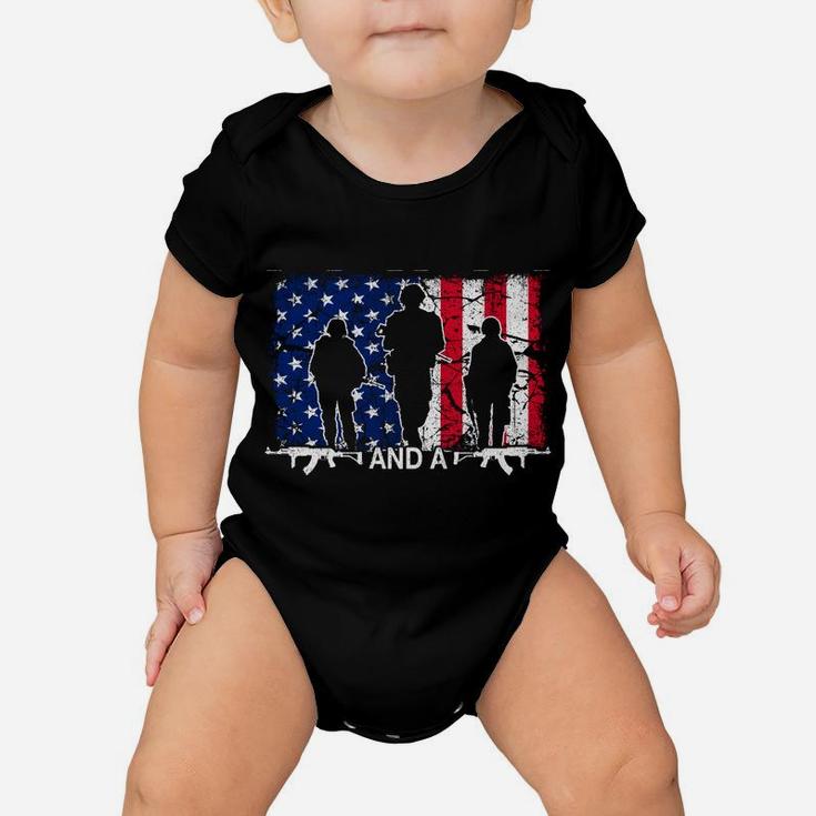 I'm A Dad Papa And A Veteran  For Dad Father's Day Baby Onesie