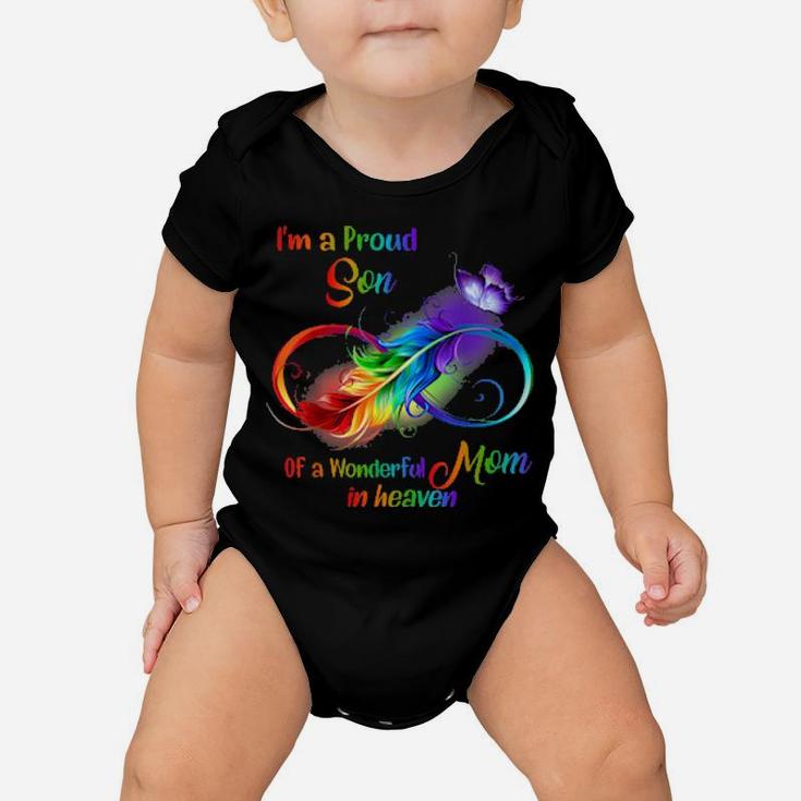 I'm A Proud Son Of A Wonderful Mom In Heaven Family Baby Onesie