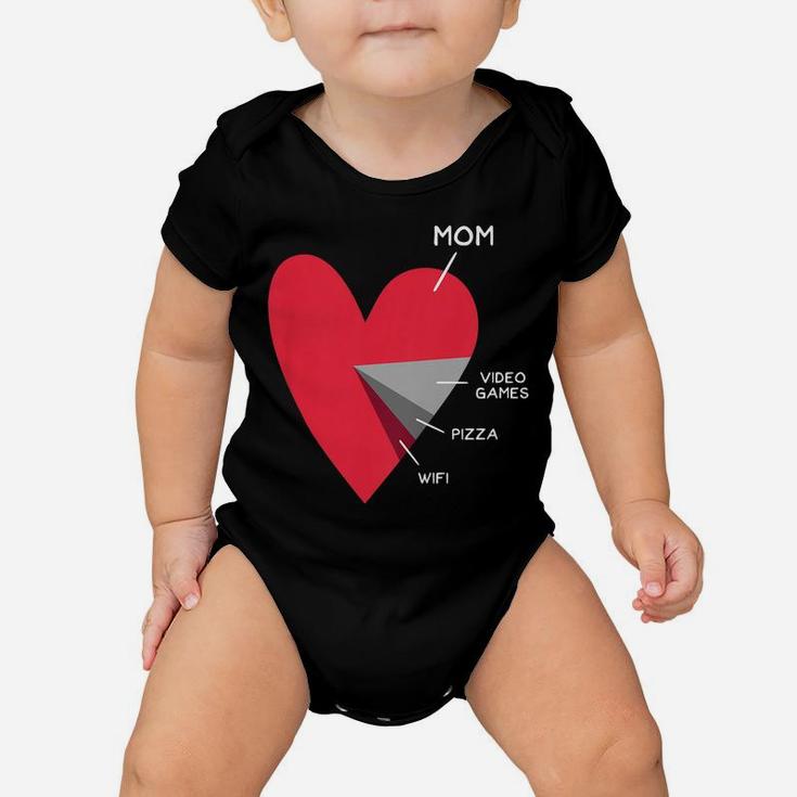Kids Funny Heart Mom Video Games Pizza Wifi Valentines Day Baby Onesie