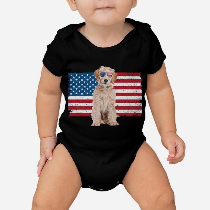 Labradoodle Dad American Flag Labradoodle Dog Lover Owner Sweatshirt Baby Onesie