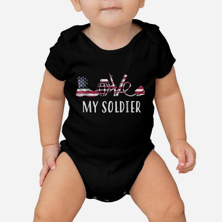 Love My Soldier Proud Us Army Mom Army Wife Baby Onesie