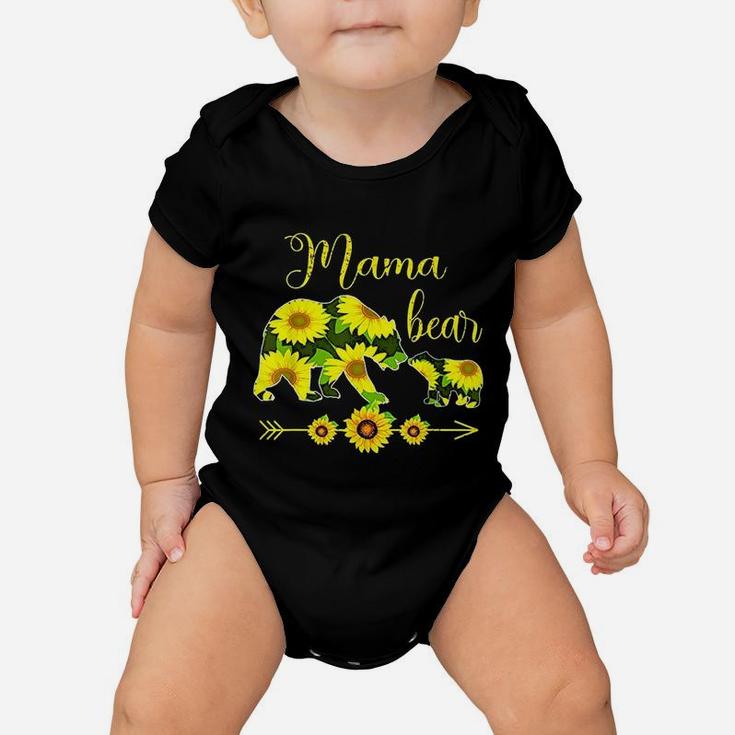 Mama Bear Sunflower Baby Onesie