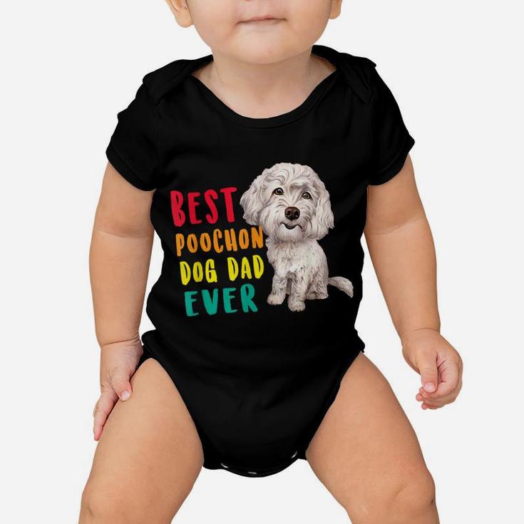Mens Best Poochon Dog Dad Ever Fathers Day Funny Cute Baby Onesie