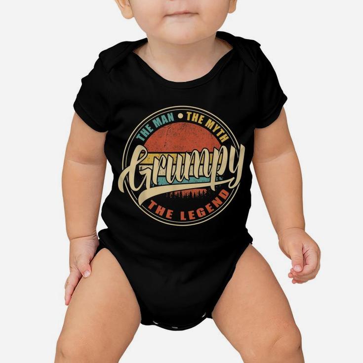 Mens Grumpy The Man The Myth The Legend Vintage Retro Fathers Day Baby Onesie