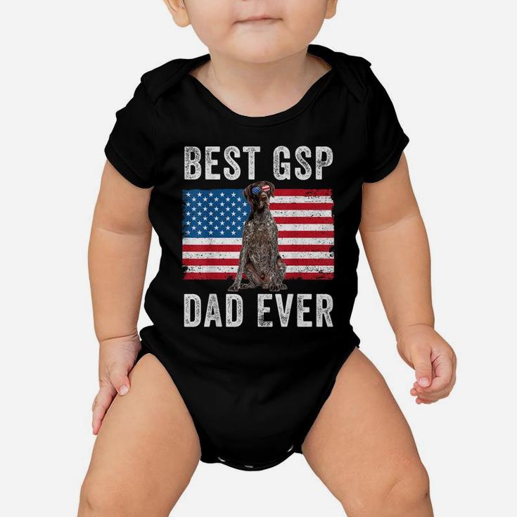 Mens Gsp Dad American Flag German Shorthaired Pointer Dog Lover Baby Onesie