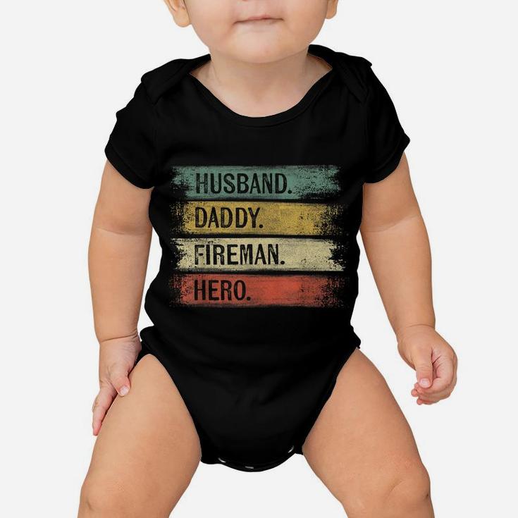 Mens Husband Daddy Fireman Hero Firefighter Father's Day Gift Dad Baby Onesie