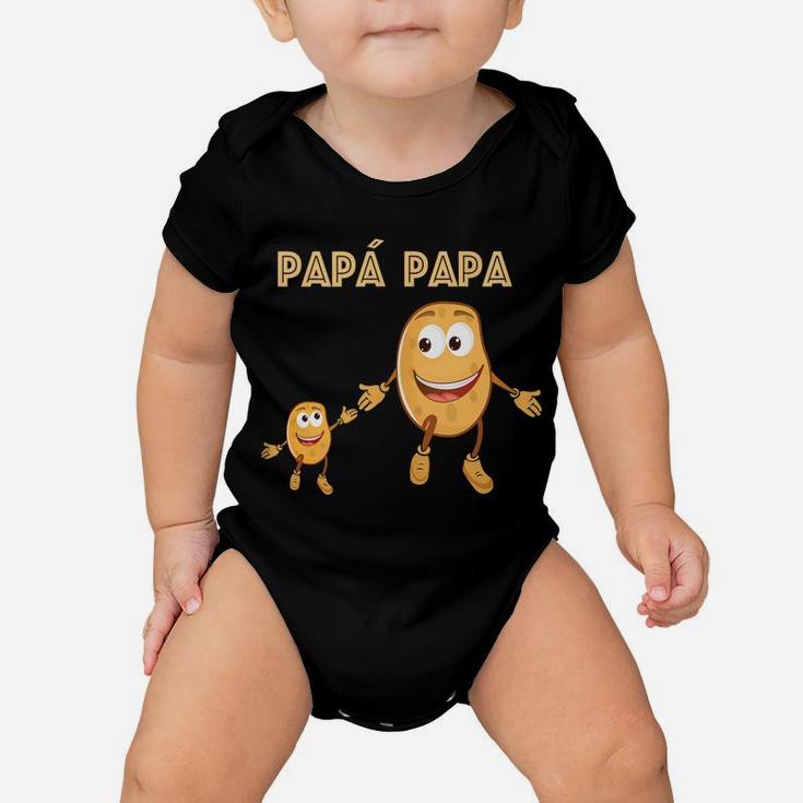 Mens Papa Potato Daddy Funny Pun Dad Father Gift Learning Spanish Baby Onesie
