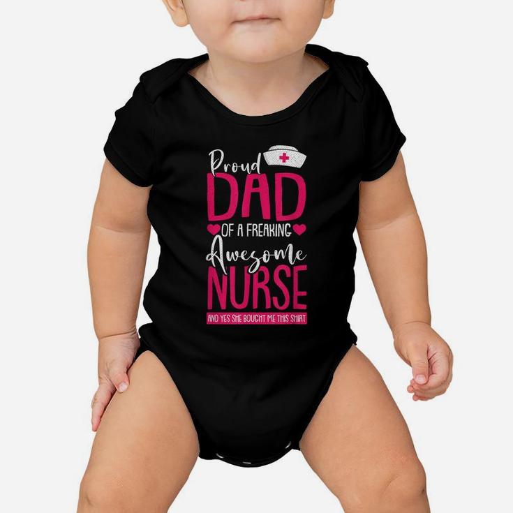 Mens Proud Dad Of A Nurse Funny Daddy Papa Pops Father Men Gift Baby Onesie