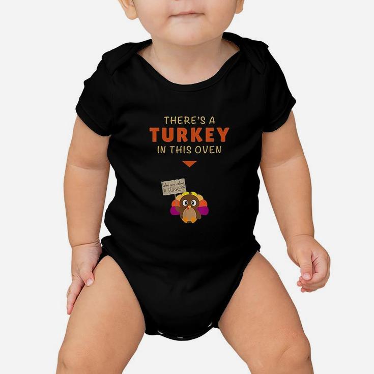 Mom Funny Turkey Thanksgiving Announcement Baby Onesie
