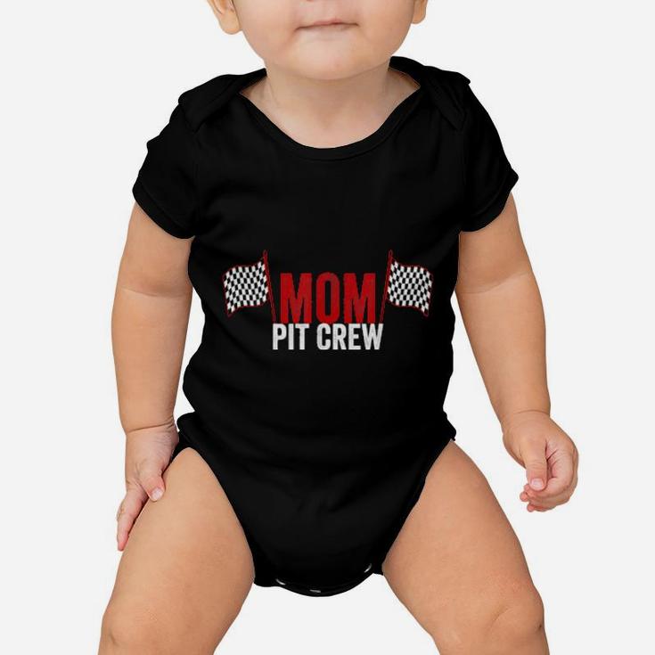 Mom Pit Crew Vintage For Racing Party Baby Onesie