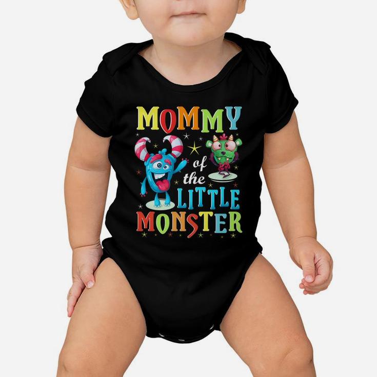 Mommy Of The Little Monster Family Matching Birthday Gift Baby Onesie