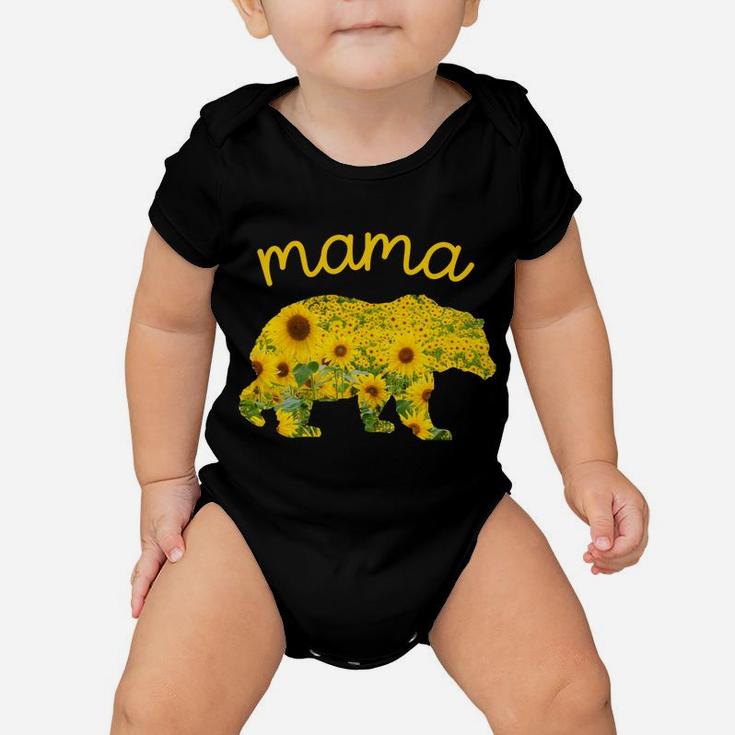 Mothers Day Christmas Floral Father Gift Mama Bear Sunflower Baby Onesie