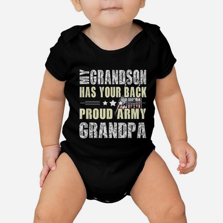 My Grandson Has Your Back Proud Army Grandpa Baby Onesie