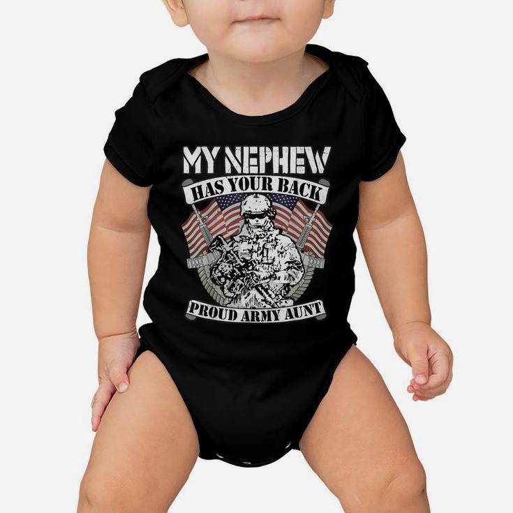 My Nephew Has Your Back Proud Army Aunt Shirt - Auntie Gift Baby Onesie