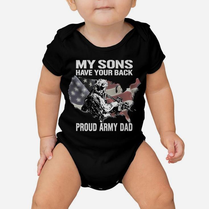 My Sons Have Your Back - Proud Army Dad Military Father Gift Baby Onesie