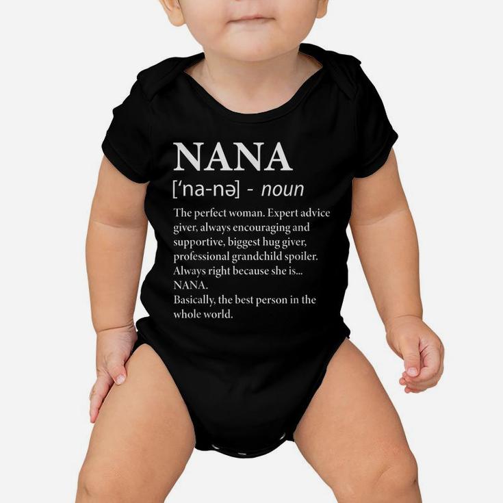 Nana Definition Grandma - Funny Grandmother Baby Onesie
