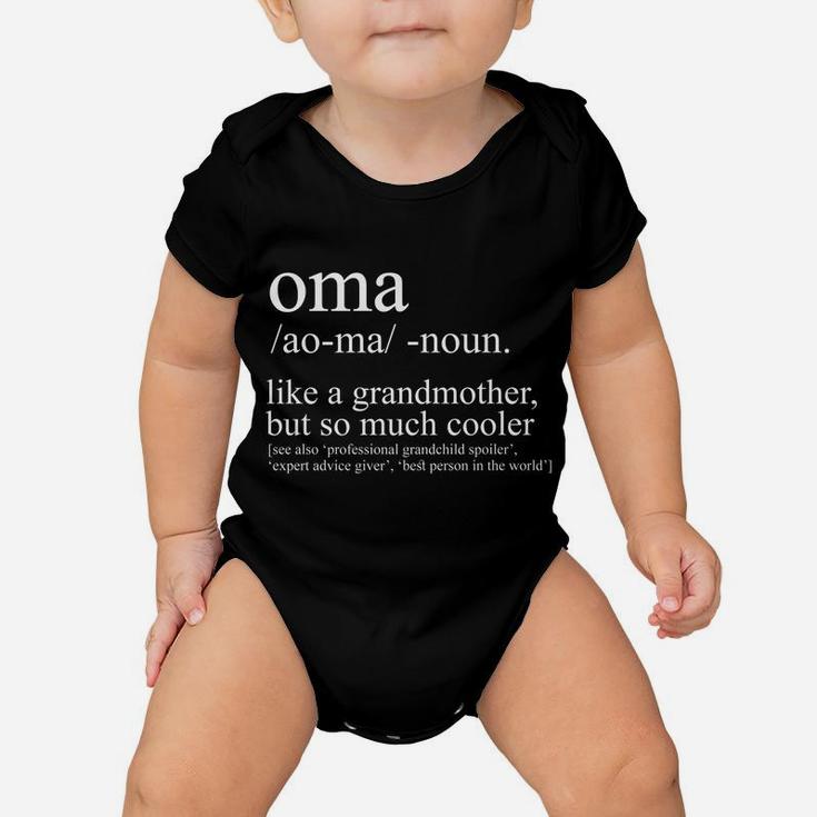 Oma Definition Funny Grandma Women Mother's Day Christmas Baby Onesie